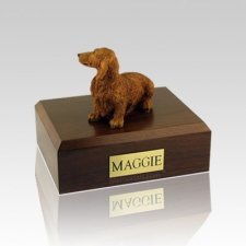 Dachshund Long-Haired Brown Medium Dog Urn